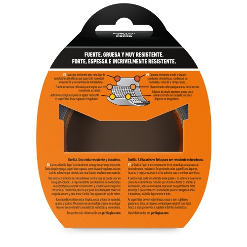 CINTA AMERICANA REFORZADA GORILLA TAPE NEGRA 11 M X 48 MM